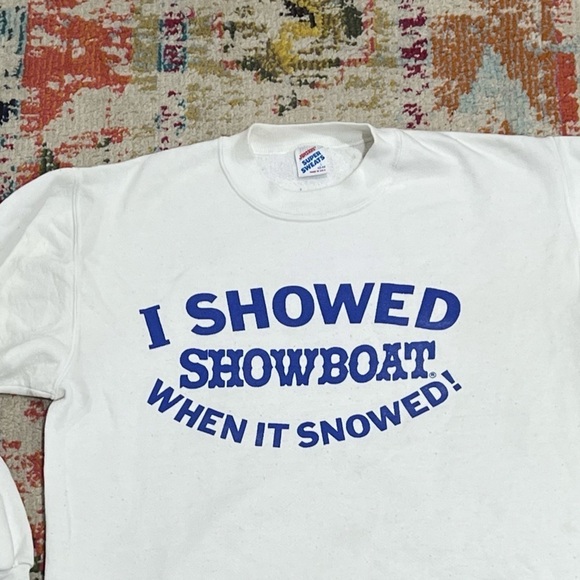Vintage 1980s Showboat Casino Travel Tourism 80s Crweneck Pullover Sweatshirt - Picture 2 of 4